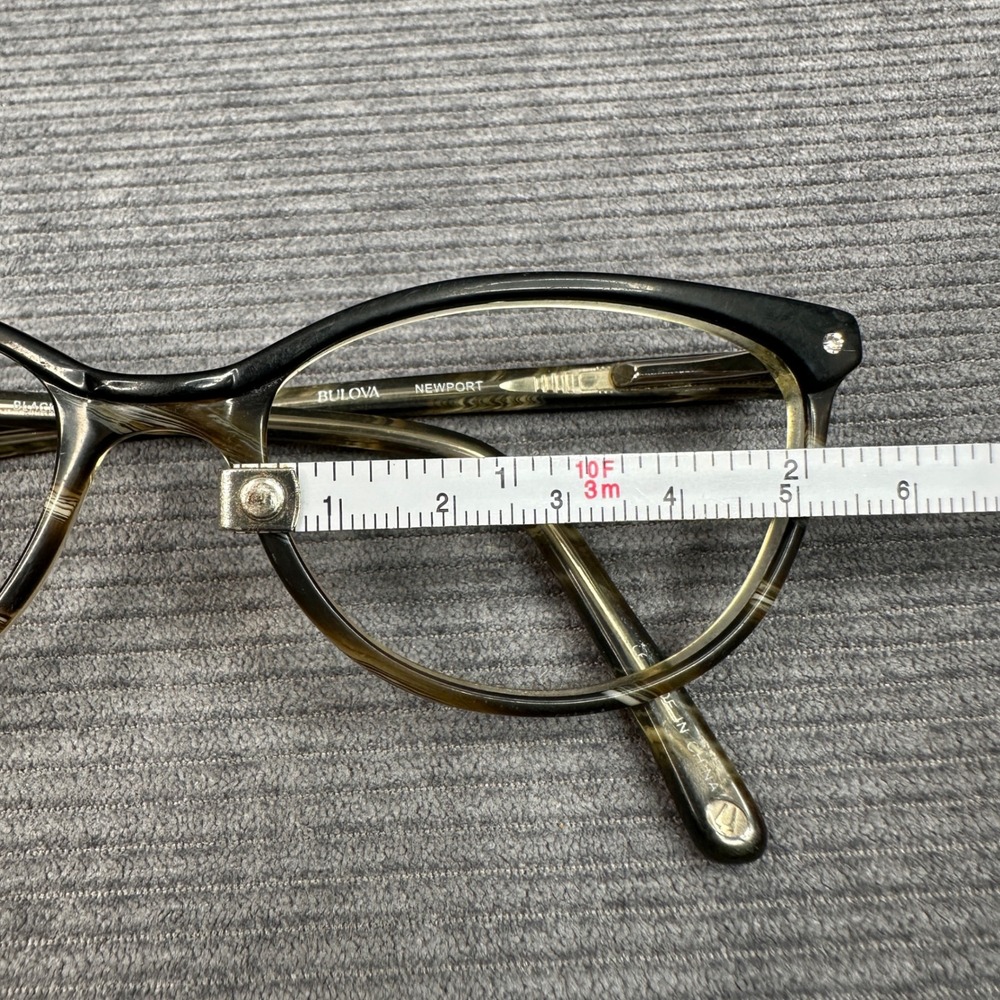 Bulova Newport Black Horn Cat Eye Eyeglasses Frames 52-17-135 NEWPORT BKHRN - Picture 11 of 15